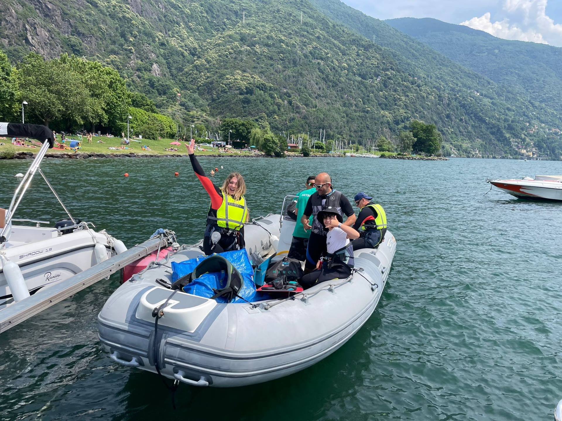 gommone kitesurf lago di como